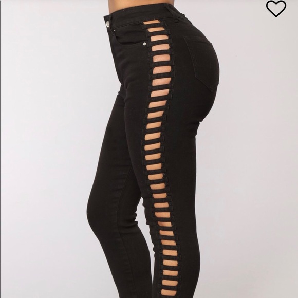 cut out black jeans